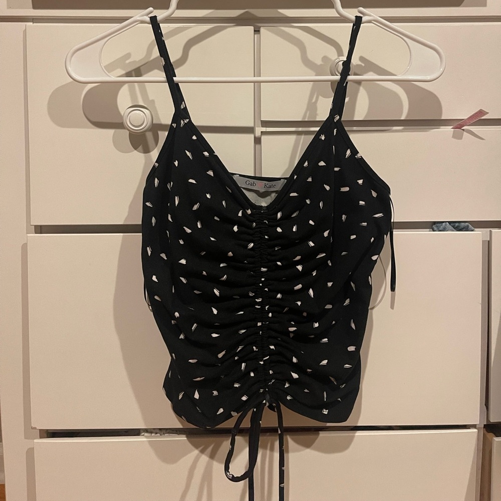 Gab and Kate printed ruched top